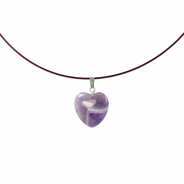Amethyst hell Herz Anhänger 24-26 mm