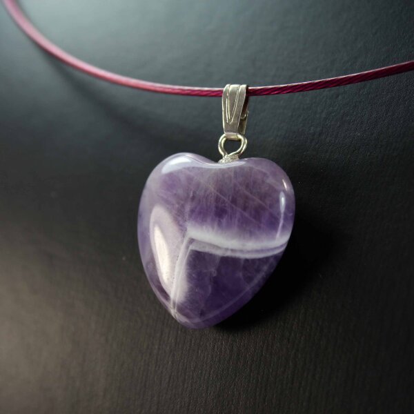 Amethyst hell Herz Anhänger 24-26 mm