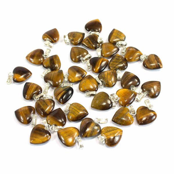 Tigerauge Herz Anhänger 12 mm