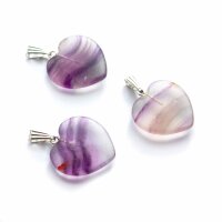 Amethyst gestreift Herz Anhänger 19-21 mm