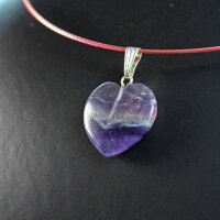 Amethyst gestreift Herz Anhänger 19-21 mm