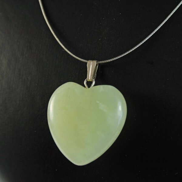 Aventurin hellgrün Herz Anhänger 24-26 mm