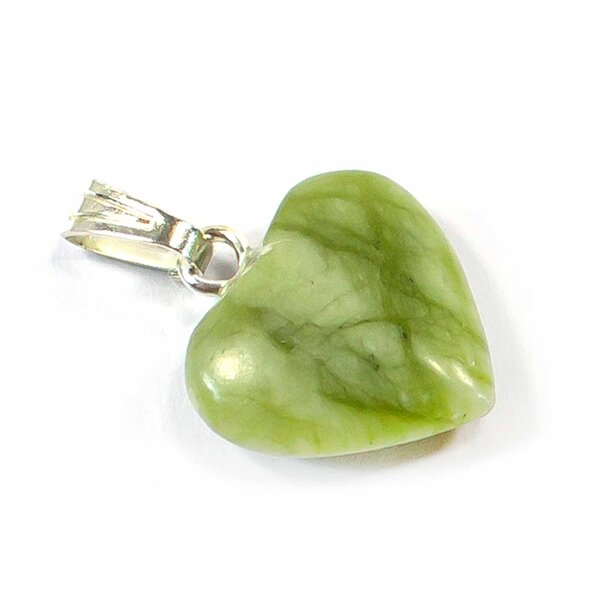 Adventskalender 24 tlg. Füllung Set 08 "1 Edelstein Herz Anhänger Jade Grün"