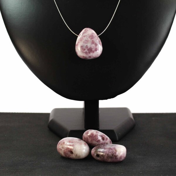 Lepidolite lila Trommelstein Anhänger