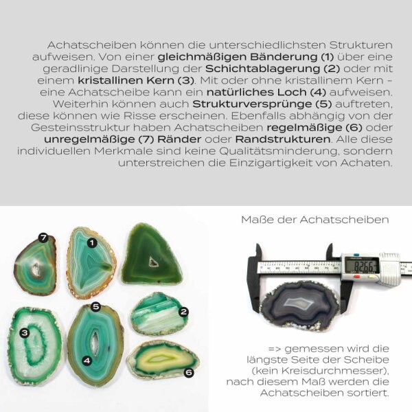 4er Set  Achatscheiben Grün