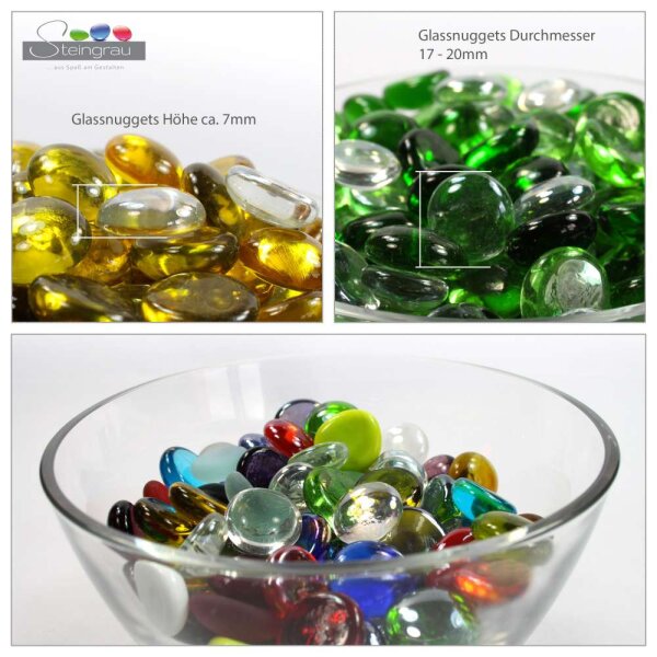 Glasnuggets Farbmix 1kg (17-20mm)