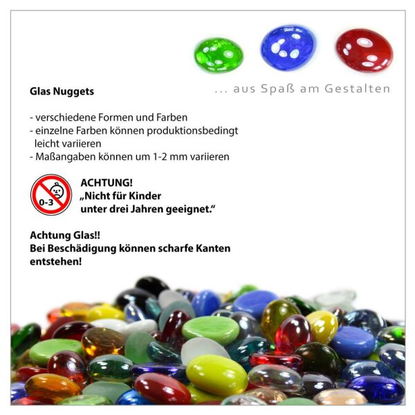 Glasnuggets Farbmix 1kg (17-20mm)