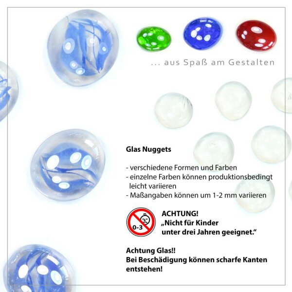 Glasnuggets Swirl Blau 1kg (17-20mm)