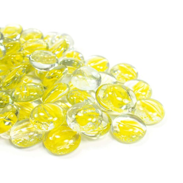 Glasnuggets Swirl Gelb 1kg (17-20mm)