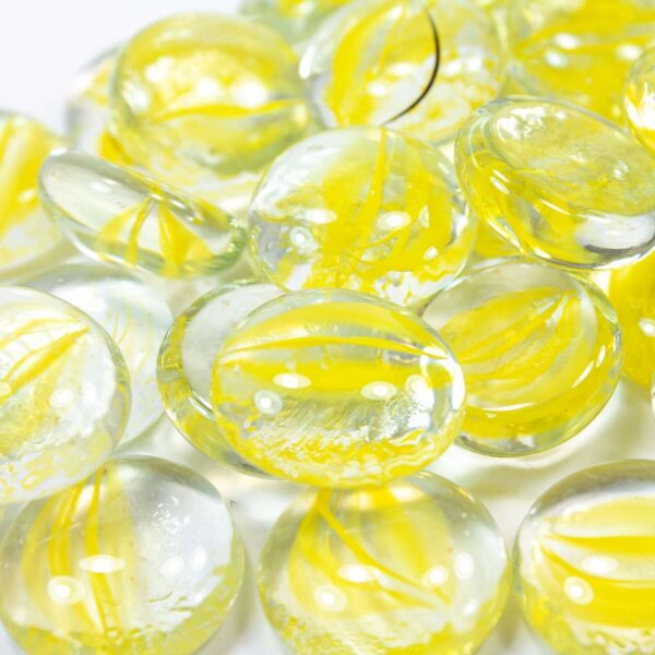Glasnuggets Swirl Gelb 1kg (17-20mm)
