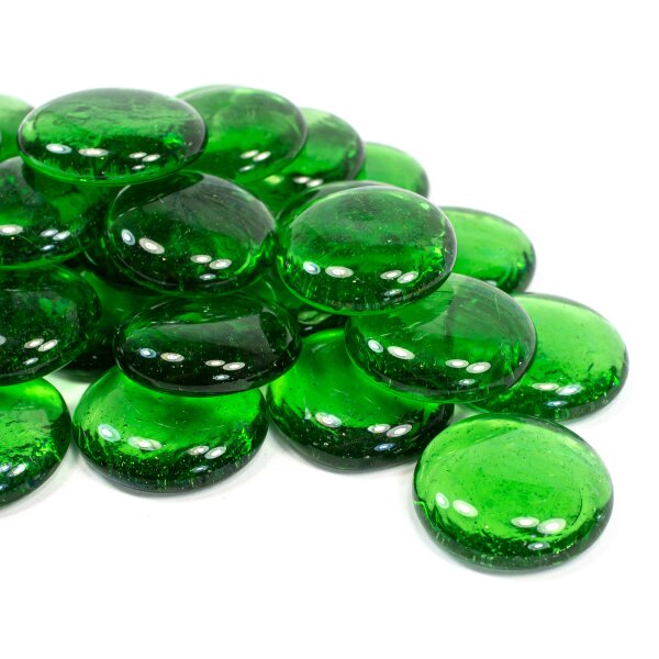 Glasnuggets Crystal Grün 200g (30-35mm)