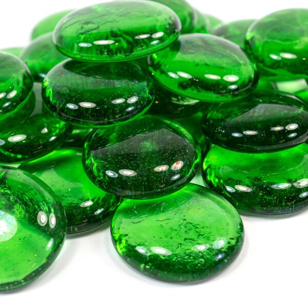 Glasnuggets Crystal Grün 200g (30-35mm)