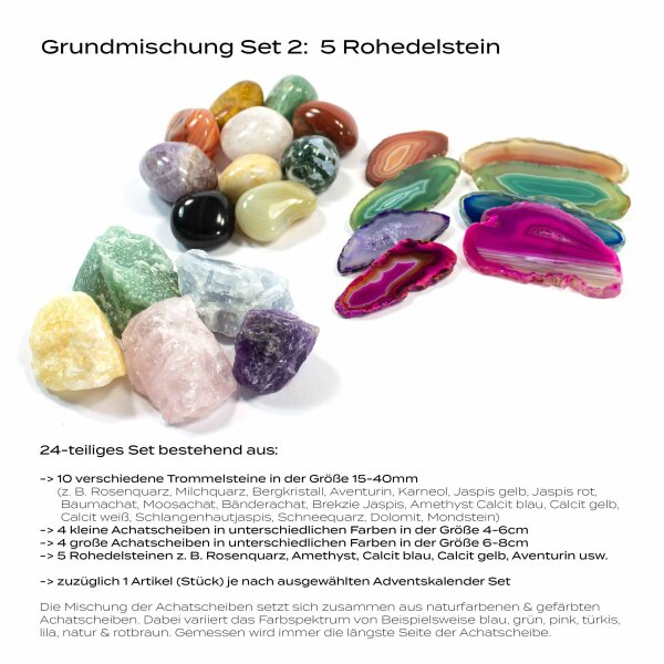 Adventskalender 24 tlg. Füllung Set 16 "1 Edelsteinarmband Crazy Lace Achat"