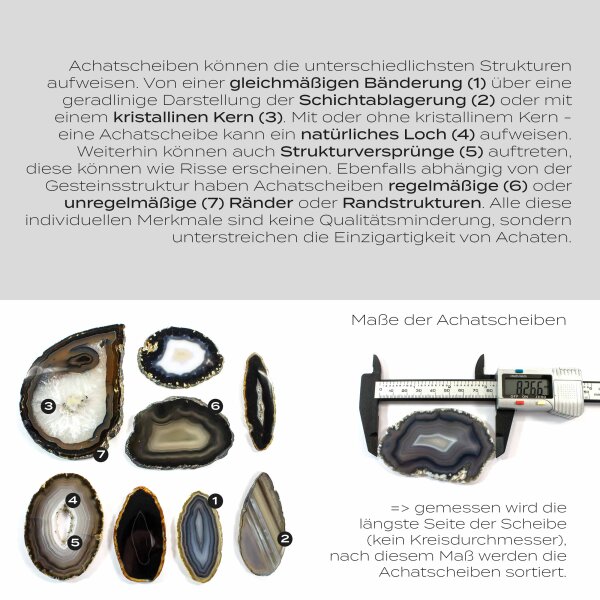 Achatscheibe Schwarz 4-6 cm