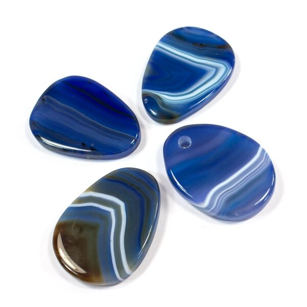 Briolet Achat Blautöne ca. 3x4cm gebohrt