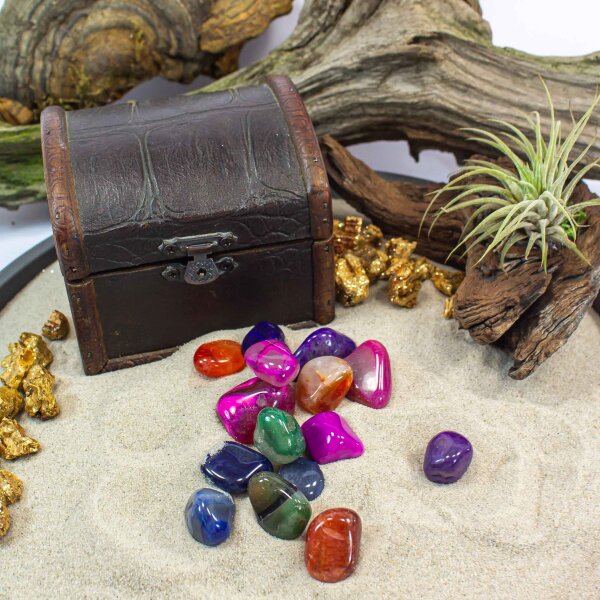 Schatzsucher Set - Piratenkinder Achat-Trommelsteine