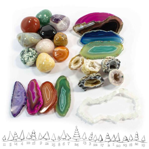 Adventskalender 24 tlg. Füllung Set 53 "Armband Katzenaugen Weiß"