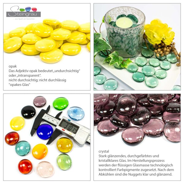 Glasnuggets Crystal Glasklar Grünlich 200g (30-35mm)