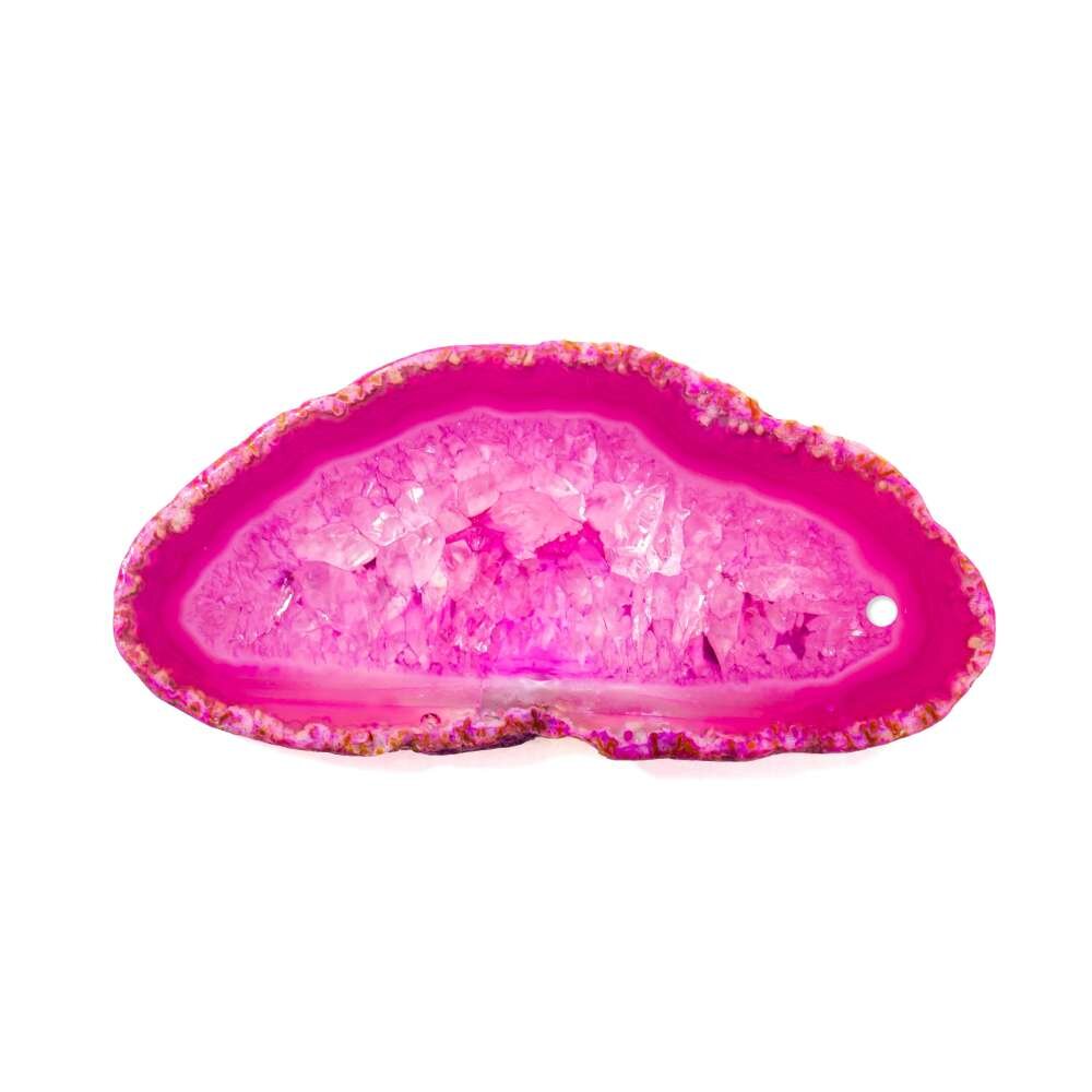 1 Achatscheibe Pink 6-8 cm gebohrt 