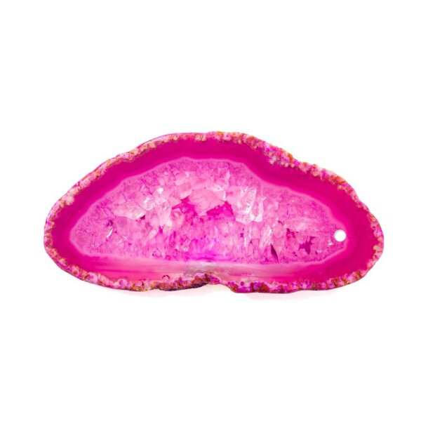 Achatscheibe Pink 6-8 cm gebohrt