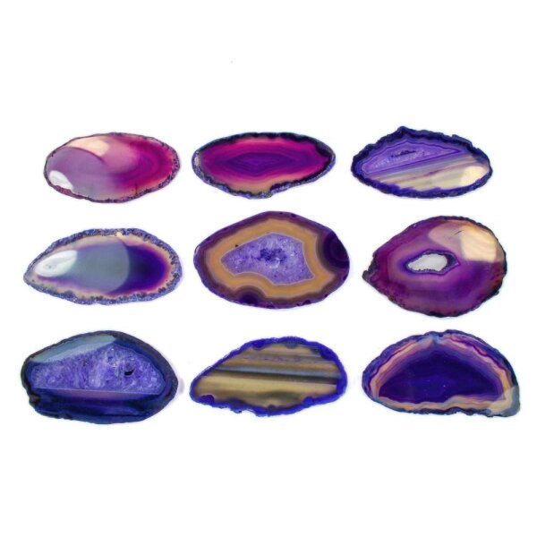 Achatscheibe Lila 8-10 cm gebohrt