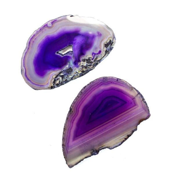 Achatscheibe Lila 8-10 cm gebohrt