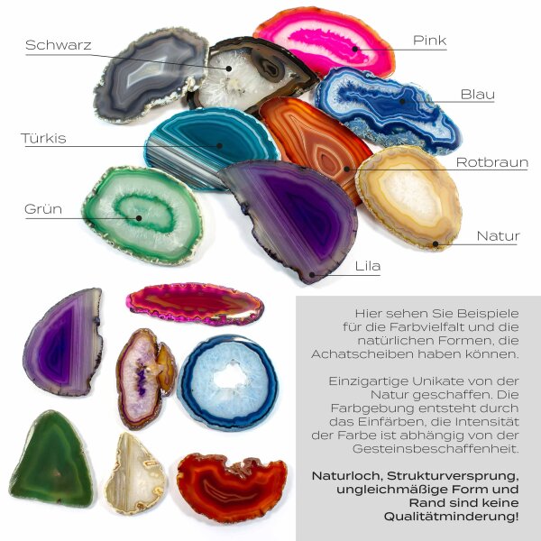 Achatscheibe Natur 8-10 cm gebohrt