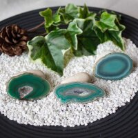 Achatscheibe Grün 8-10 cm gebohrt