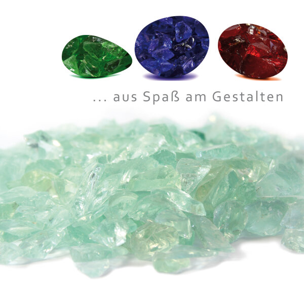 Glassplitt Dekosplitt Türkis Hell 1kg (10-30mm)