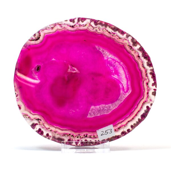  Achatscheibe Single Pink ca. 12,7 cm - 212 g inkl. Rand geschliffen