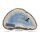  Achatscheibe Single Hell-Blau ca. 7,9 cm - 35 g inkl. Rand geschliffen & Bohrung