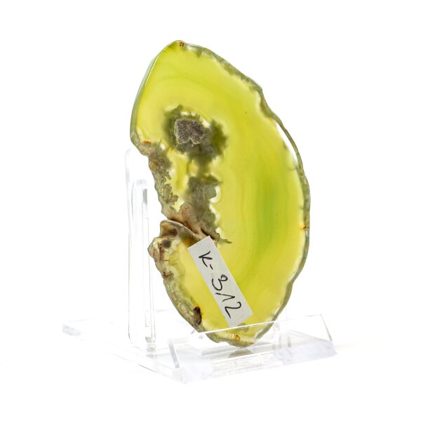  Achatscheibe Single Gelb ca. 7,2 cm - 26 g inkl. Rand geschliffen & Bohrung