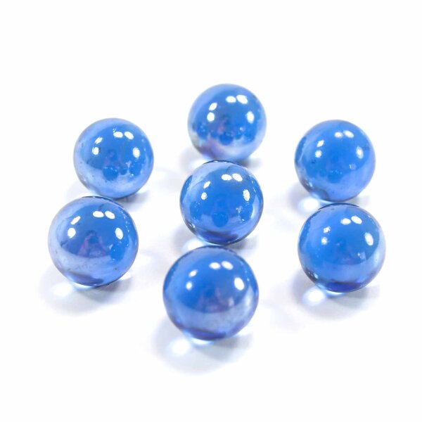 Glasmurmeln Shine Mittelblau irisierend 1kg (16mm)