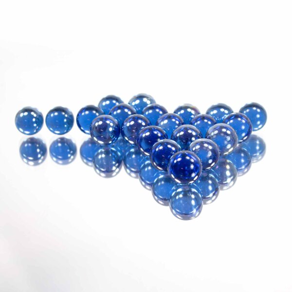 Glasmurmeln Shine Mittelblau irisierend 1kg (16mm)