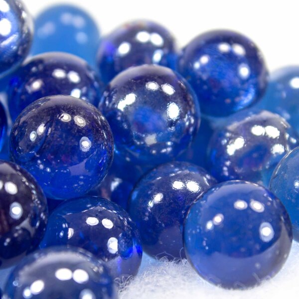 Glasmurmeln Shine Mittelblau irisierend 1kg (16mm)