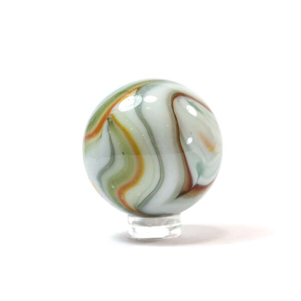 Glaskugel Opak Weiß gebändert (40mm)