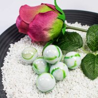 Glaskugel Opak Weiß gebändert (25mm)