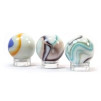 Glaskugel Opak Weiß Bunt gebändert (25mm)