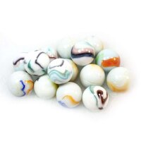 Glaskugel Opak Weiß Bunt gebändert (25mm)