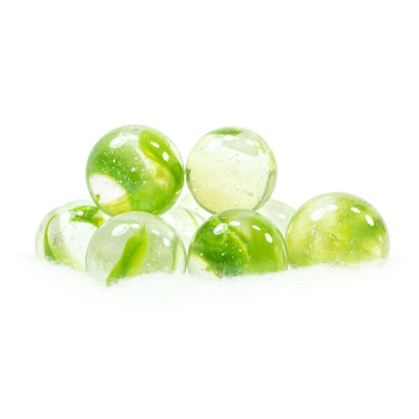 Glaskugel Crystal Glasklar Grün gebändert (25mm)