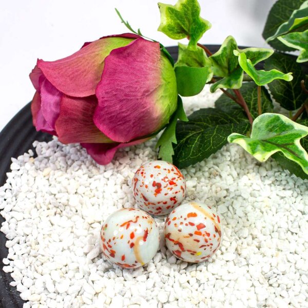 Glaskugel Opak Grau getupft (25mm)