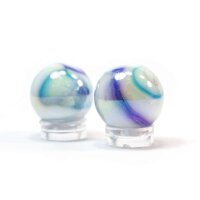 Glaskugel Opak Weiß Blau gebändert (22mm)