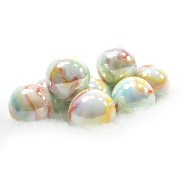 Glaskugel Opak Weiß gebändert (22mm)
