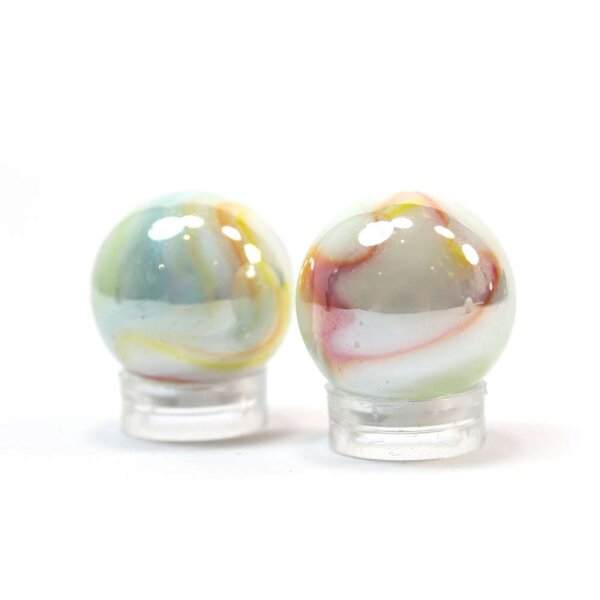 Glaskugel Opak Weiß gebändert (22mm)