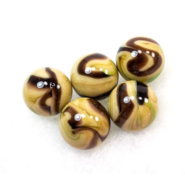 Glaskugel Opak Cappuccino gebändert (22mm)