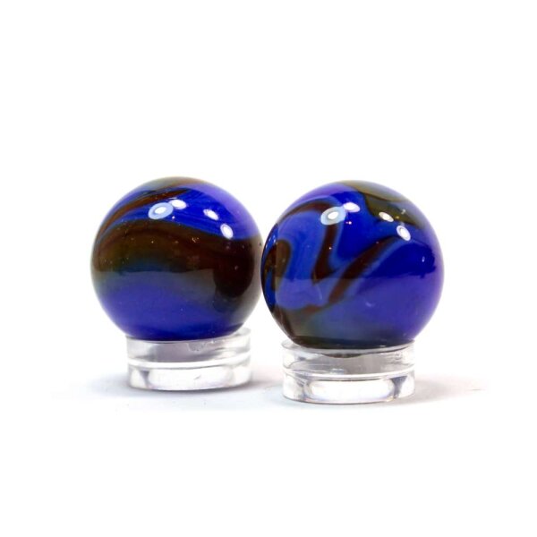 Glaskugel Opak Blau gebändert (22mm)