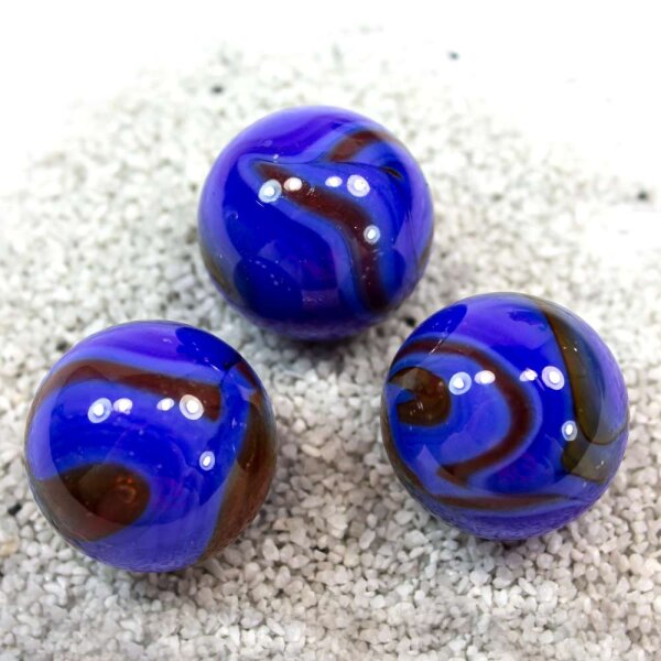 Glaskugel Opak Blau gebändert (22mm)