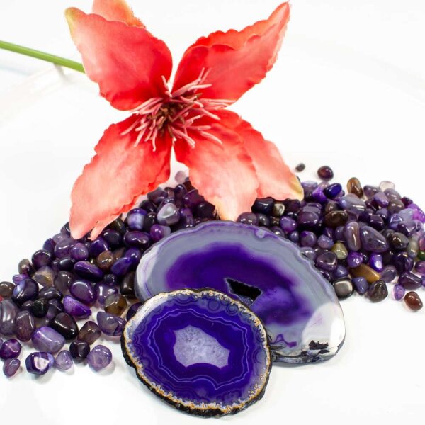 Achat Lila Mini Trommelsteine exklusiv Brasilien 4-12mm 100g