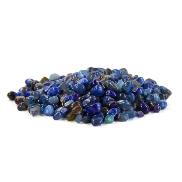 Achat Blau Mini Trommelsteine exklusiv Brasilien 4-12mm 100g