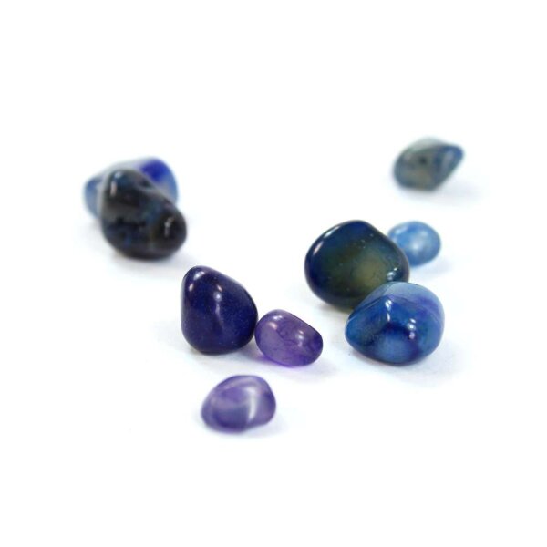 Achat Blau Mini Trommelsteine exklusiv Brasilien 4-12mm 100g